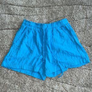 Sky blue 100% linen shorts